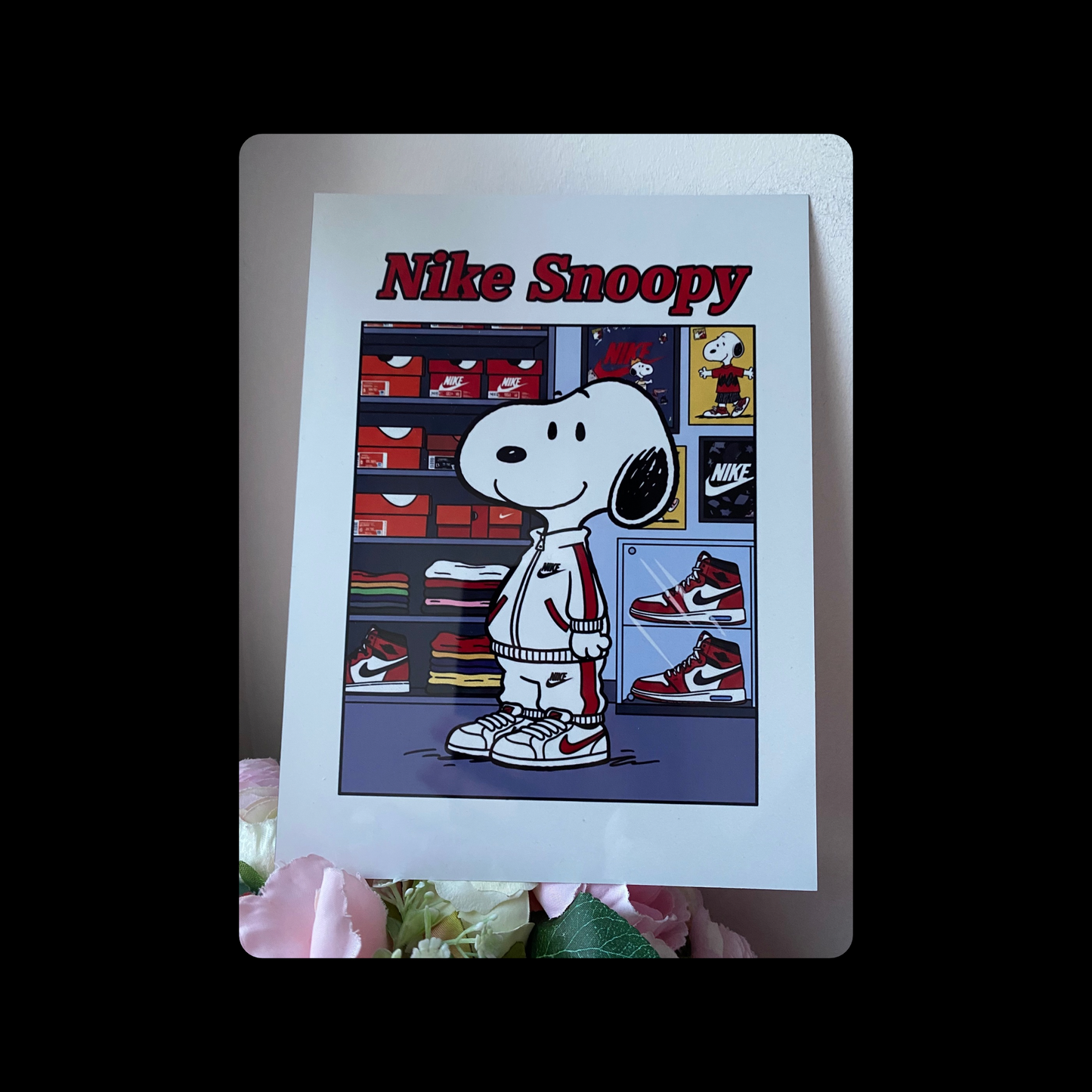 Snoopy Nike Metal Bar Sign 15cm x 20cm