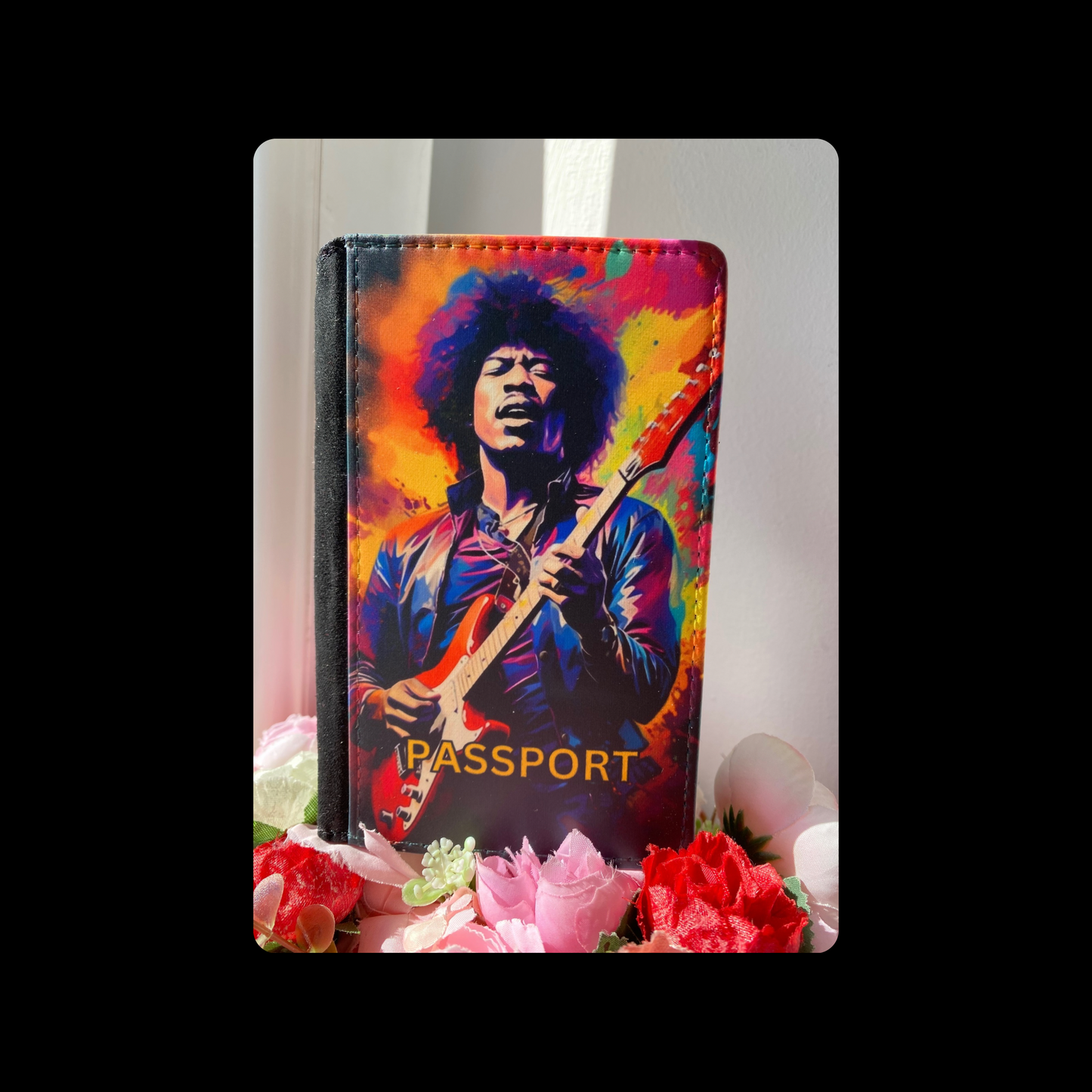 Jimi Hendrix PU Material Passport Holder