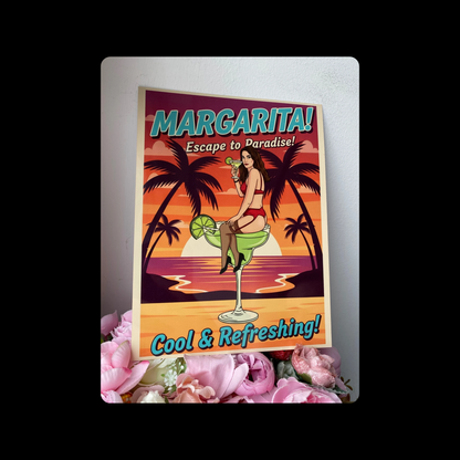 Margarita Metal Bar Sign 15cm x 20cm