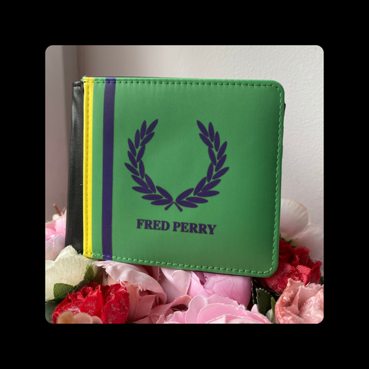 Fred Perry Green, Purple & Yellow PU Material Wallet