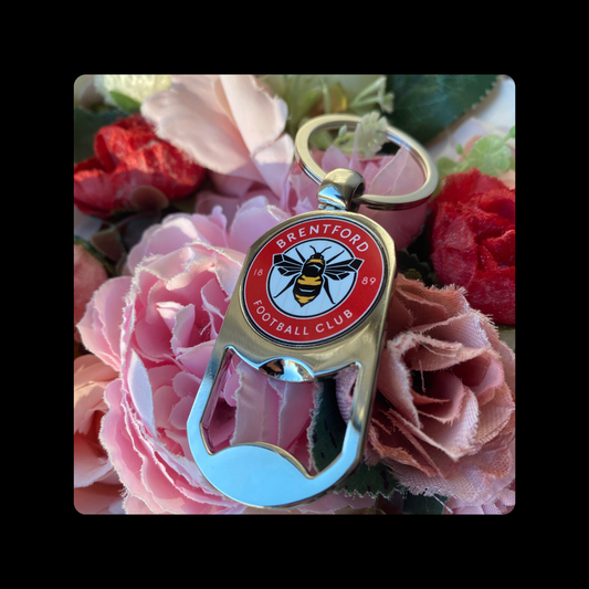 Brentford Badge Metal Keyring Bottle Opener 5cm x 2.7cm