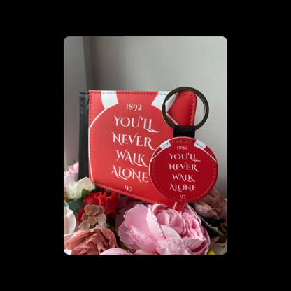 Liverpool You’ll Never Walk Alone Red & White PU Material Wallet & Keyring