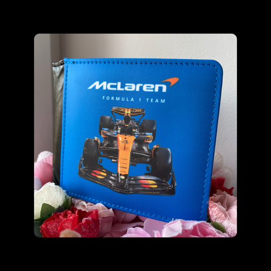 McLaren F1 Racing Car Blue PU Material Wallet