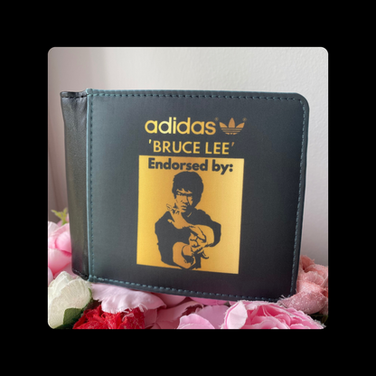 Adidas Endorsed By Bruce Lee Black & Gold PU Material Wallet