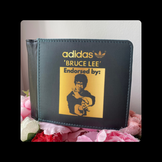 Adidas Endorsed By Bruce Lee Black & Gold PU Material Wallet