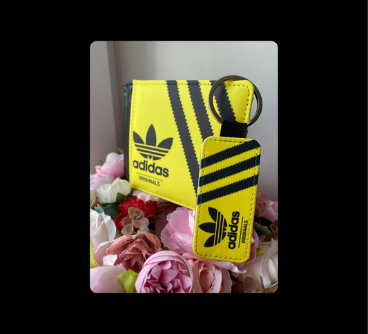 Adidas Originals Yellow & Black Shoebox Style PU Material Wallet & Keyring