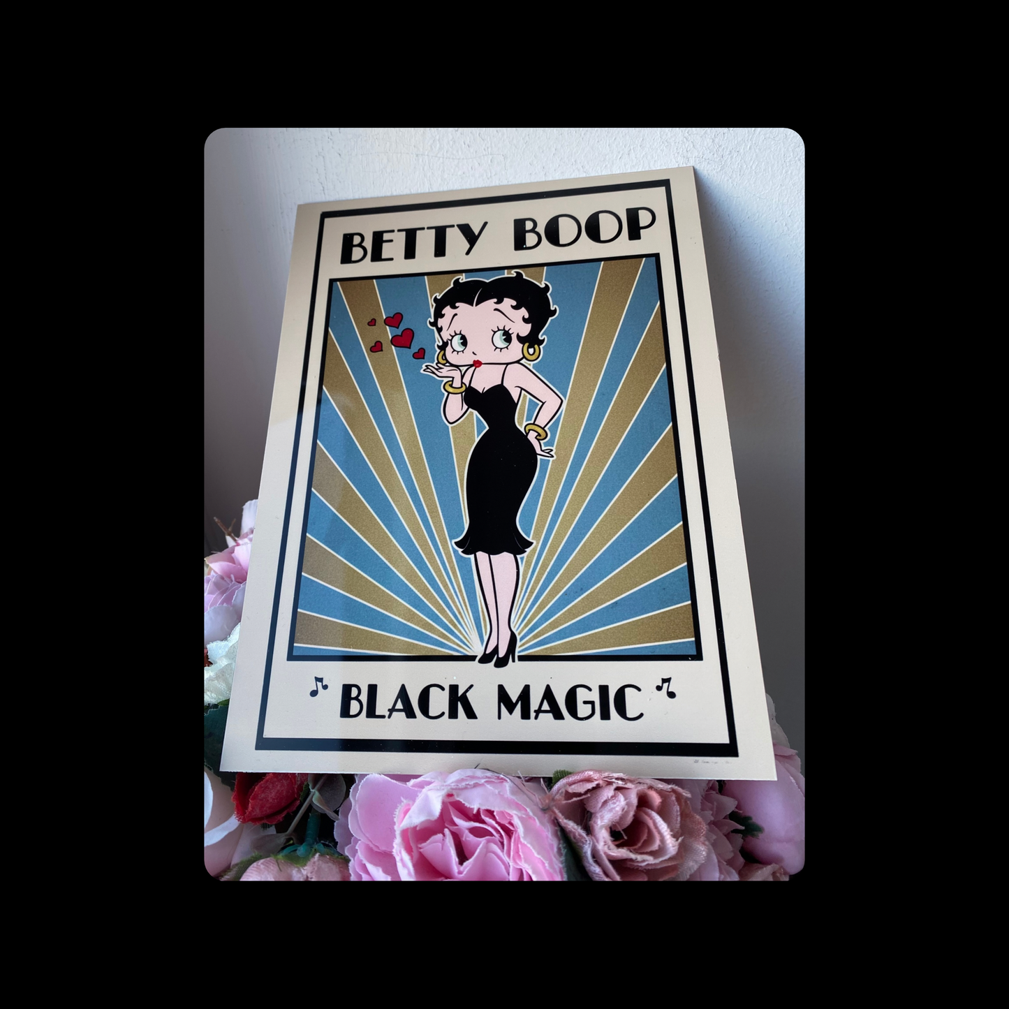 Betty Boop Black Magic Metal Bar Sign 15cm x 20cm