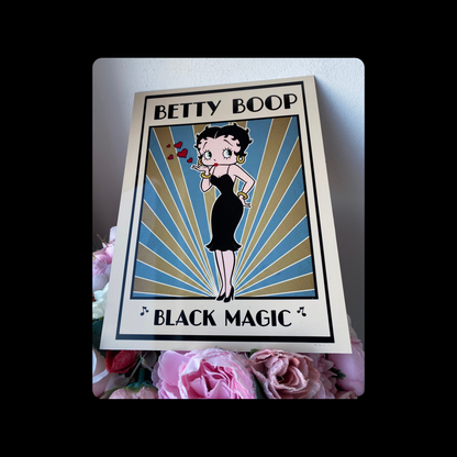 Betty Boop Black Magic Metal Bar Sign 15cm x 20cm