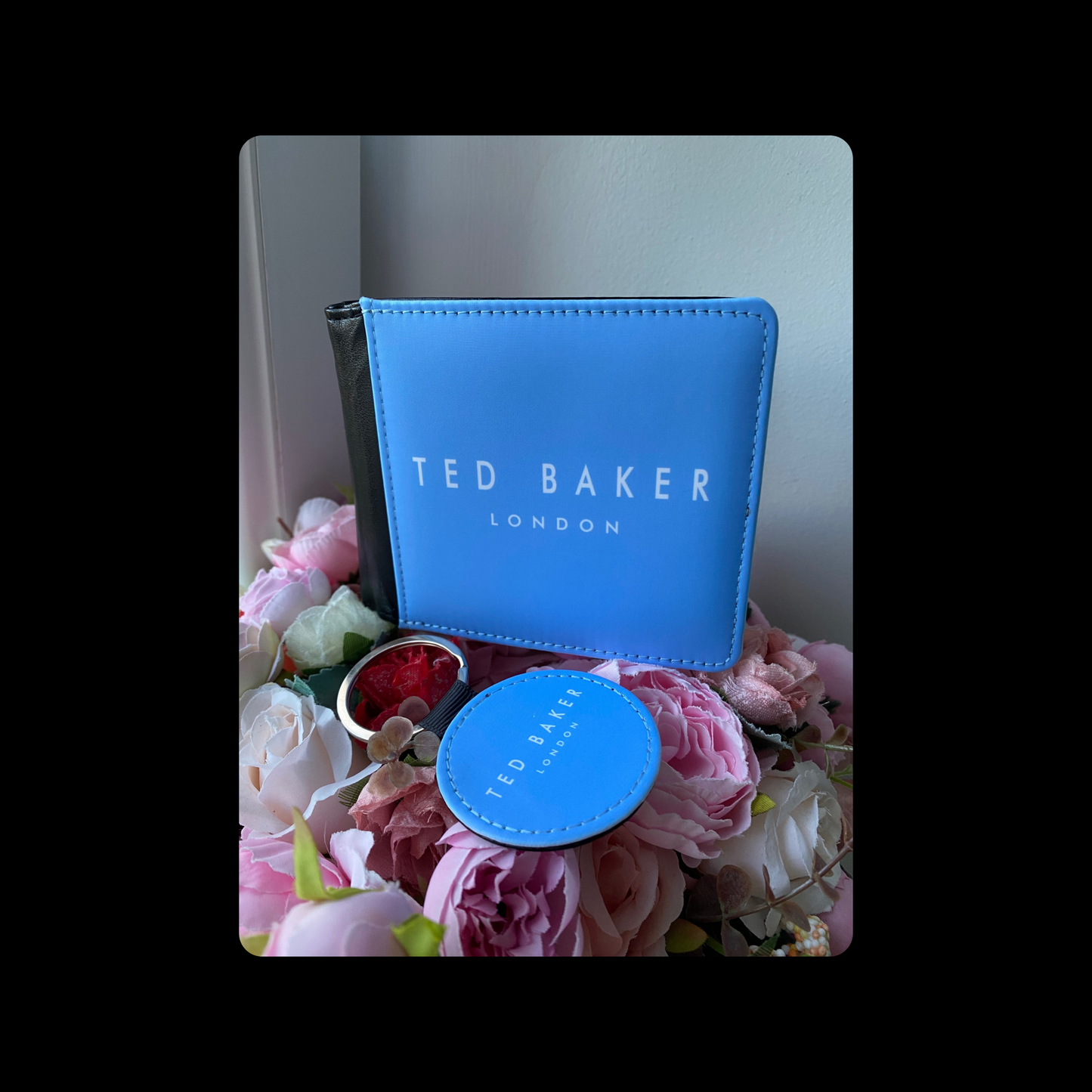 Ted Baker Blue PU Material Wallet & Keyring