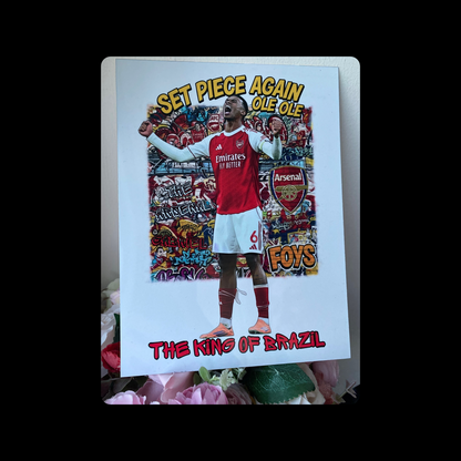 Arsenal Gabriel King Of Brazil Street Art Metal Bar Sign 15cm x 20cm