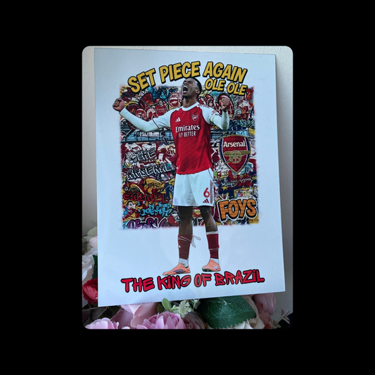 Arsenal Gabriel King Of Brazil Street Art Metal Bar Sign 15cm x 20cm