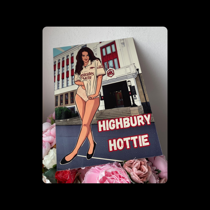 Arsenal Highbury Hottie Pin Up Girl Metal Bar Sign 15cm x 20cm
