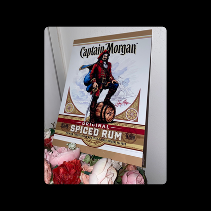 Captain Morgan Spiced Rum Metal Bar Sign 15cm x 20cm