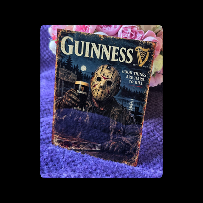 Jason Voorhees Guinness Metal Bar Sign 15cm x 20cm