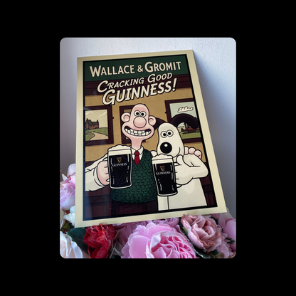Wallace & Gromit Guinness Cracking Good Guinness Metal Bar Sign 15cm x 20cm