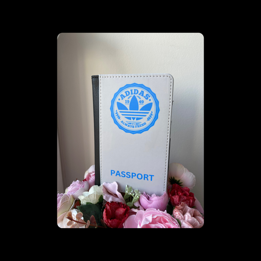 Adidas Always Fresh Grey & Blue PU Material Passport Holder