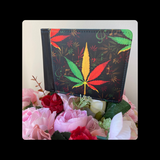Jamaican Colours Marijuana Leaf PU Material Wallet