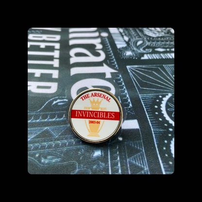 Arsenal Invincibles White Text Round Pin Badge 20mm