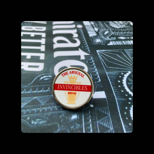 Arsenal Invincibles White Text Round Pin Badge 20mm