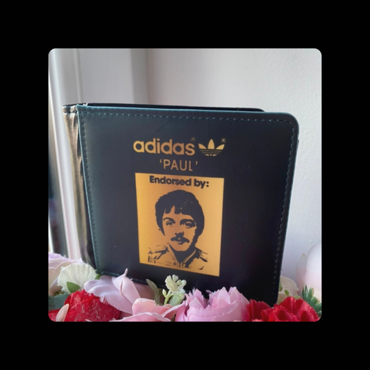 Adidas Endorsed By The Beatles Paul McCartney Black & Gold PU Material Wallet