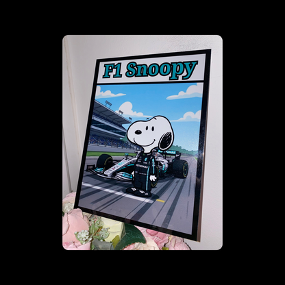 Snoopy F1 (Mercedes) Metal Bar Sign 15cm x 20cm