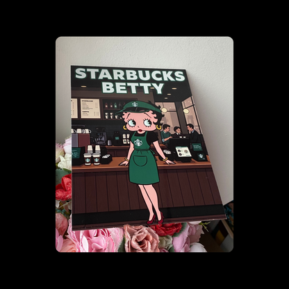 Betty Boop Starbucks Metal Bar Sign 15cm x 20cm