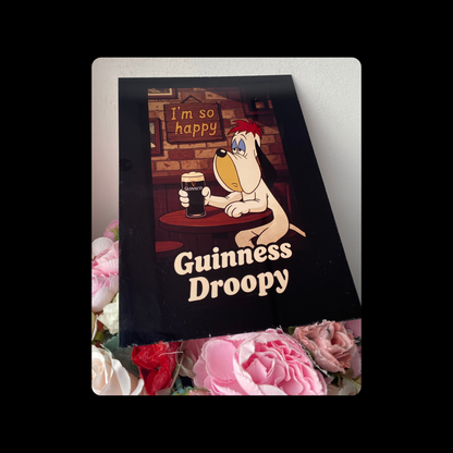 Droopy Guinness I’m So Happy Version B Metal Bar Sign 15cm x 20cm