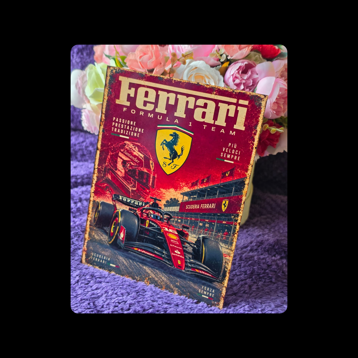 Ferrari F1 Formula One Metal Bar Sign 15cm x 20cm