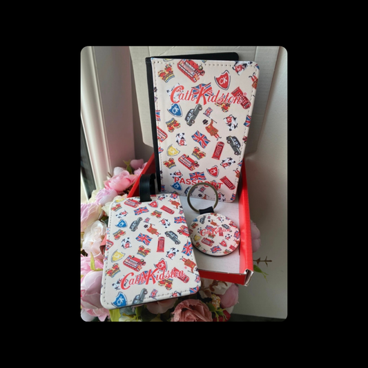 Cath Kidston Great Britain PU Material Passport Holder, Luggage Tag & Keyring