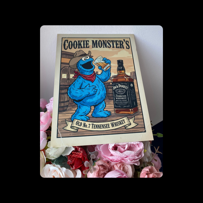 Cookie Monster Jack Daniel’s Metal Bar Sign 15cm x 20cm