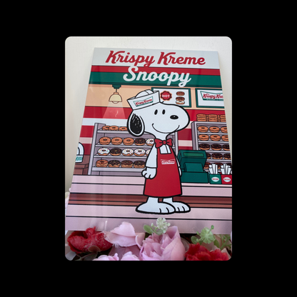 Snoopy Krispy Kreme Metal Bar Sign 15cm x 20cm