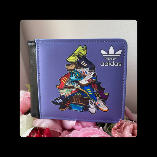 Adidas Shoe Pile Purple Background PU Material Wallet