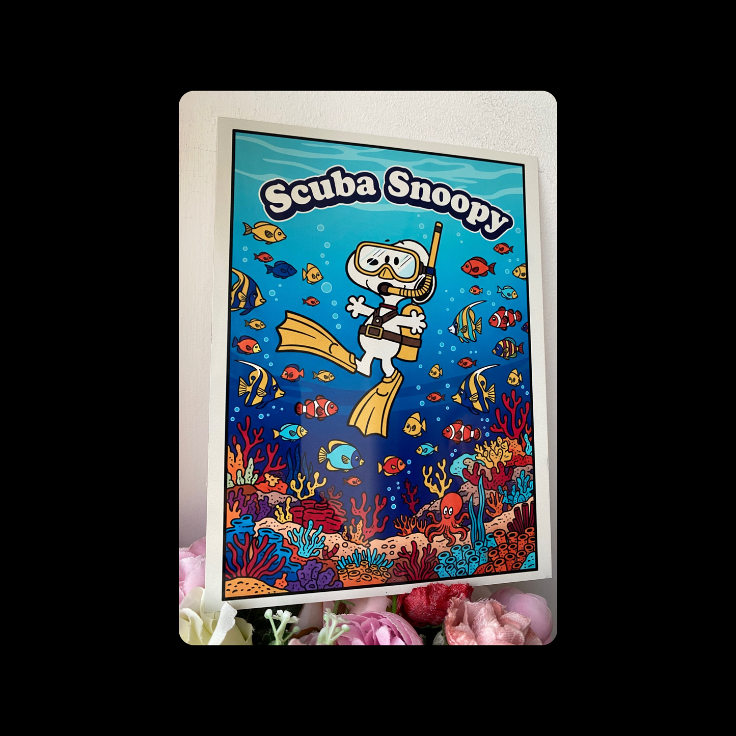 Snoopy Scuba Metal Bar Sign 15cm x 20cm