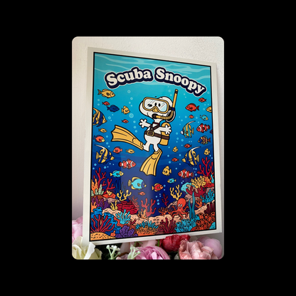 Snoopy Scuba Metal Bar Sign 15cm x 20cm