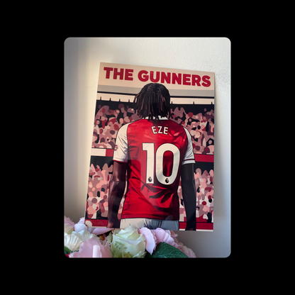 Arsenal The Gunners Eberechi Eze Metal Bar Sign 15cm x 20cm