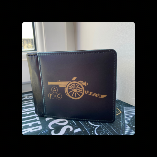Arsenal Black & Gold 1978-1979 Badge PU Material Wallet 10cm x 9.5cm