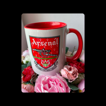 Arsenal 1990-1994 Badge Red & White 11oz (330ml) Ceramic Mug
