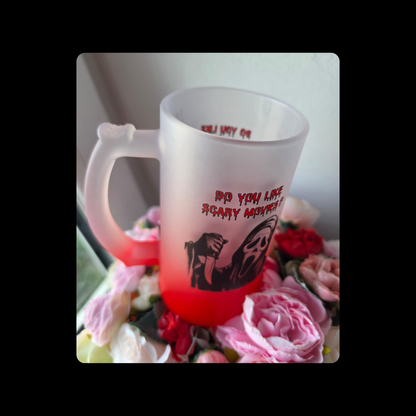 Scream Ghostface Horror 16oz (474ml) Red & White Frosted Stein