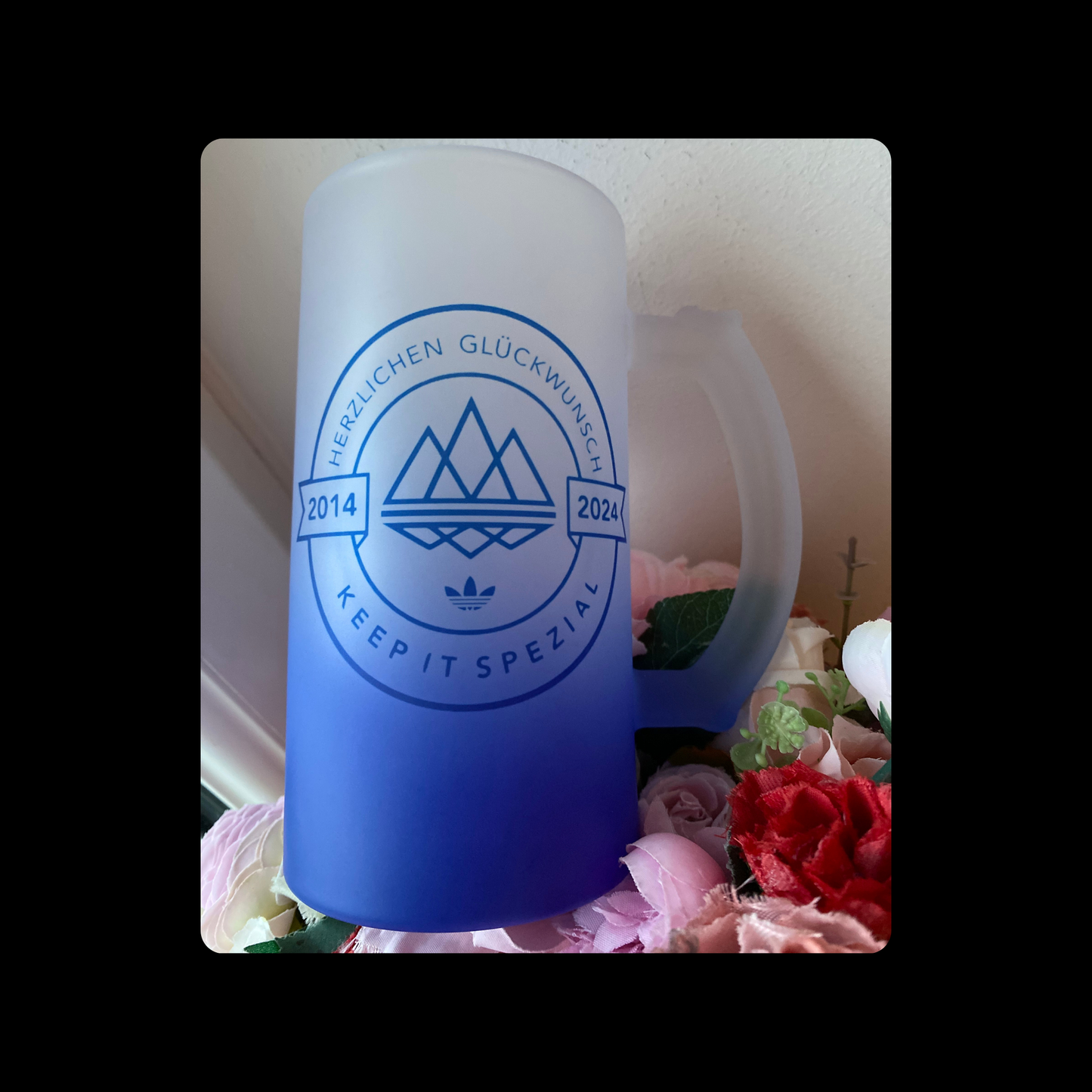 Adidas Keep It Spezial Blue Two Tone 16oz (474ml) Frosted Stein Mug
