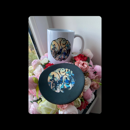 Pretty Green Oasis Definitely Maybe 11oz (330ml) Ceramic Mug & Coaster