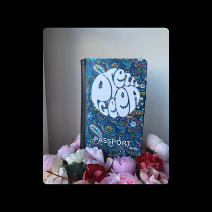Pretty Green Floral PU Material Passport Holder Wallet