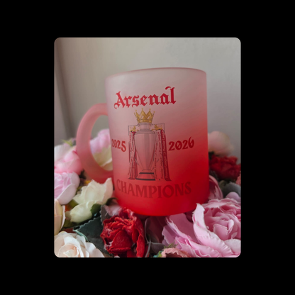 Arsenal Champions & North London Forever Tube Sign Current Badge 11oz (330ml) Frosted Mug