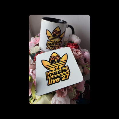 Adidas Oasis Live 27 Two Tone 11oz (330ml) Ceramic Mug & Coaster