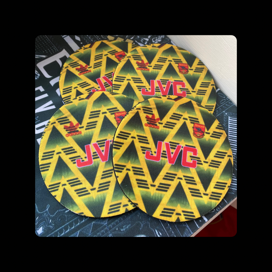 Arsenal 1993 Bruised Banana Kit Round Rubber Backed Coaster Set 10cm