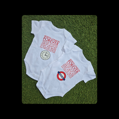North London Forever Red Lyrics Clock End Clock Short Sleeved 100% Cotton White Baby Bodysuit Set Of 2