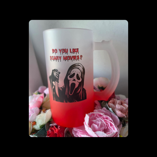 Scream Ghostface Horror 16oz (474ml) Red & White Frosted Stein