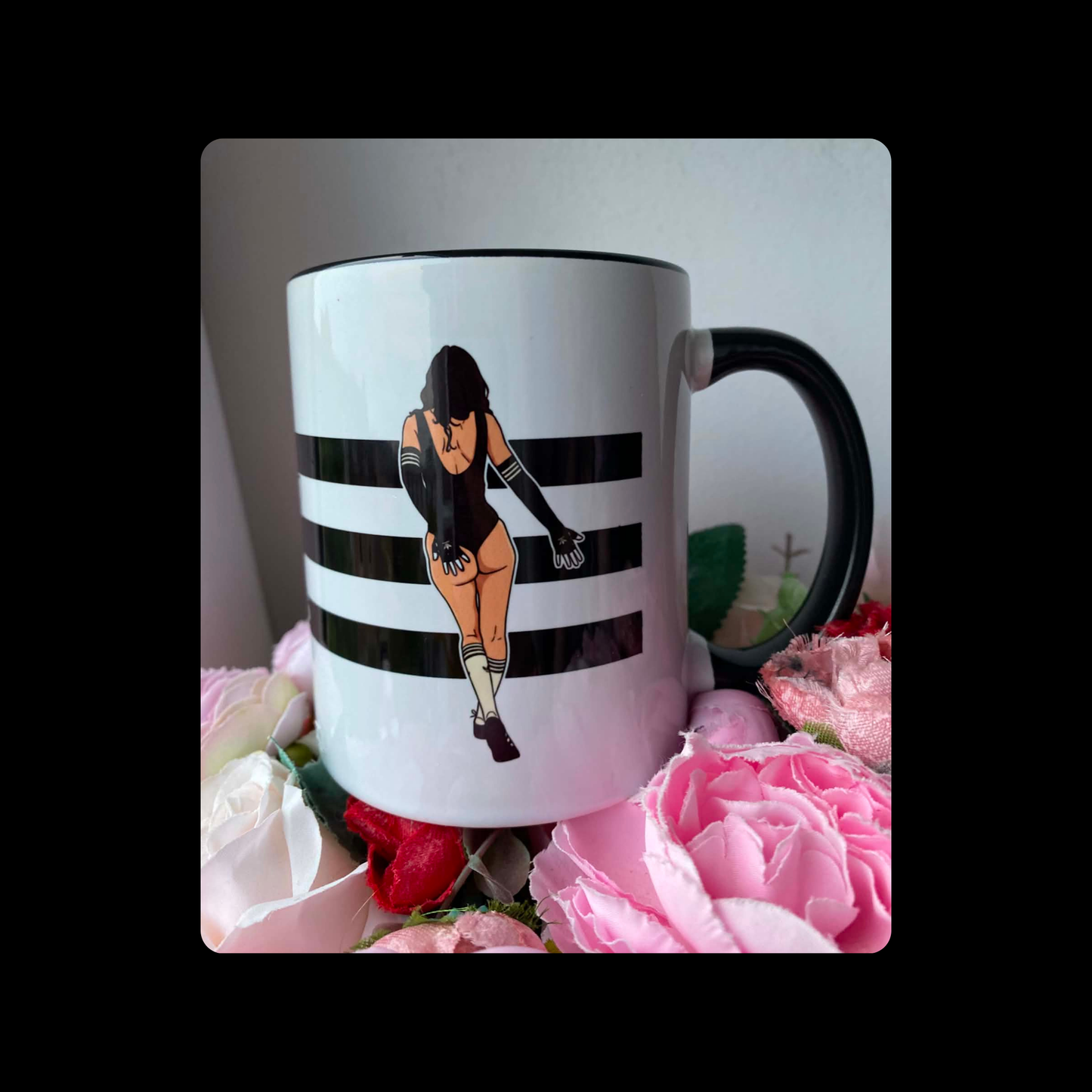 Adidas Pin Up Girl White & Black 11oz (330ml) Ceramic Mug
