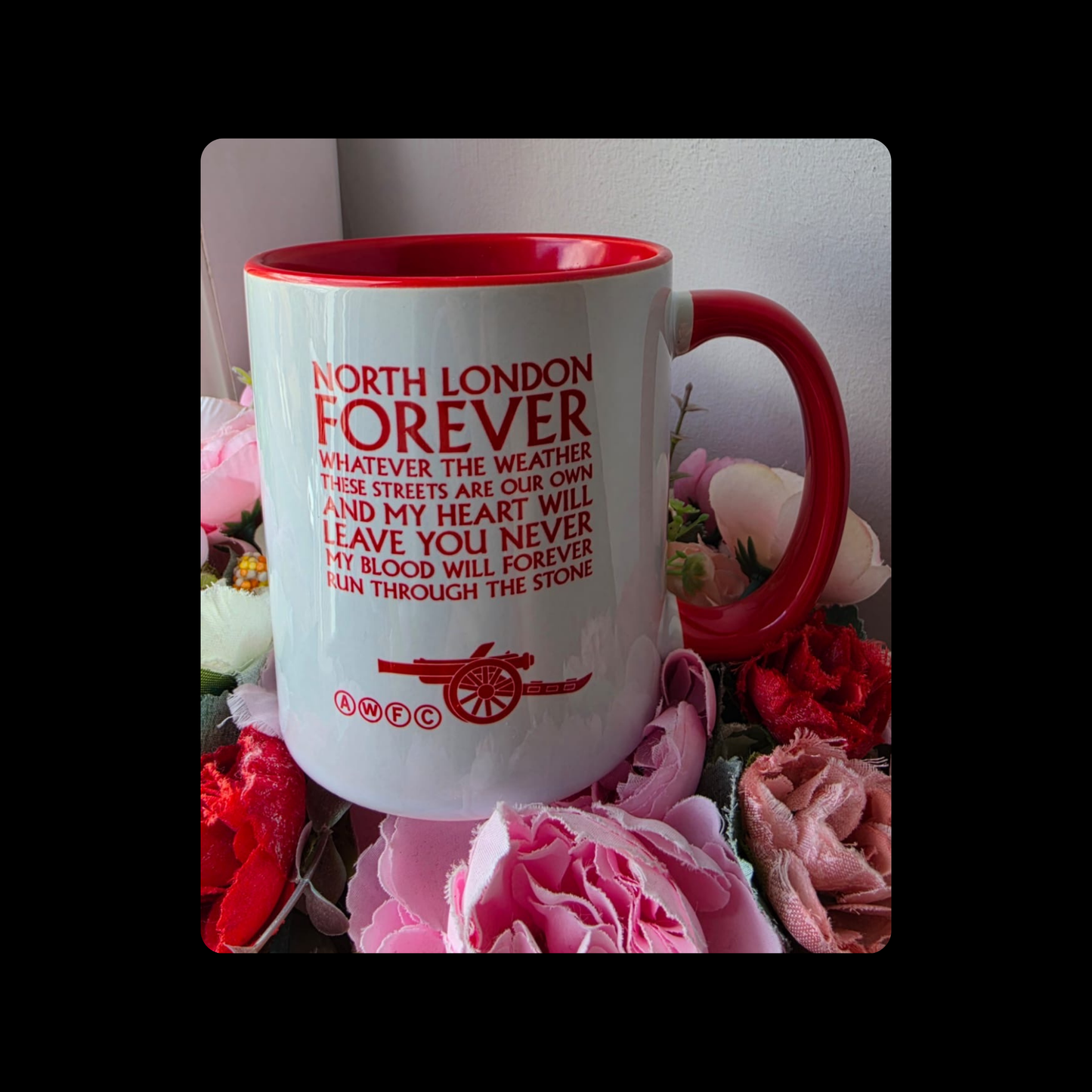 Arsenal AWFC 1978-1979 Badge North London Forever Lyrics 11oz (330ml) Ceramic Mug (Copy)