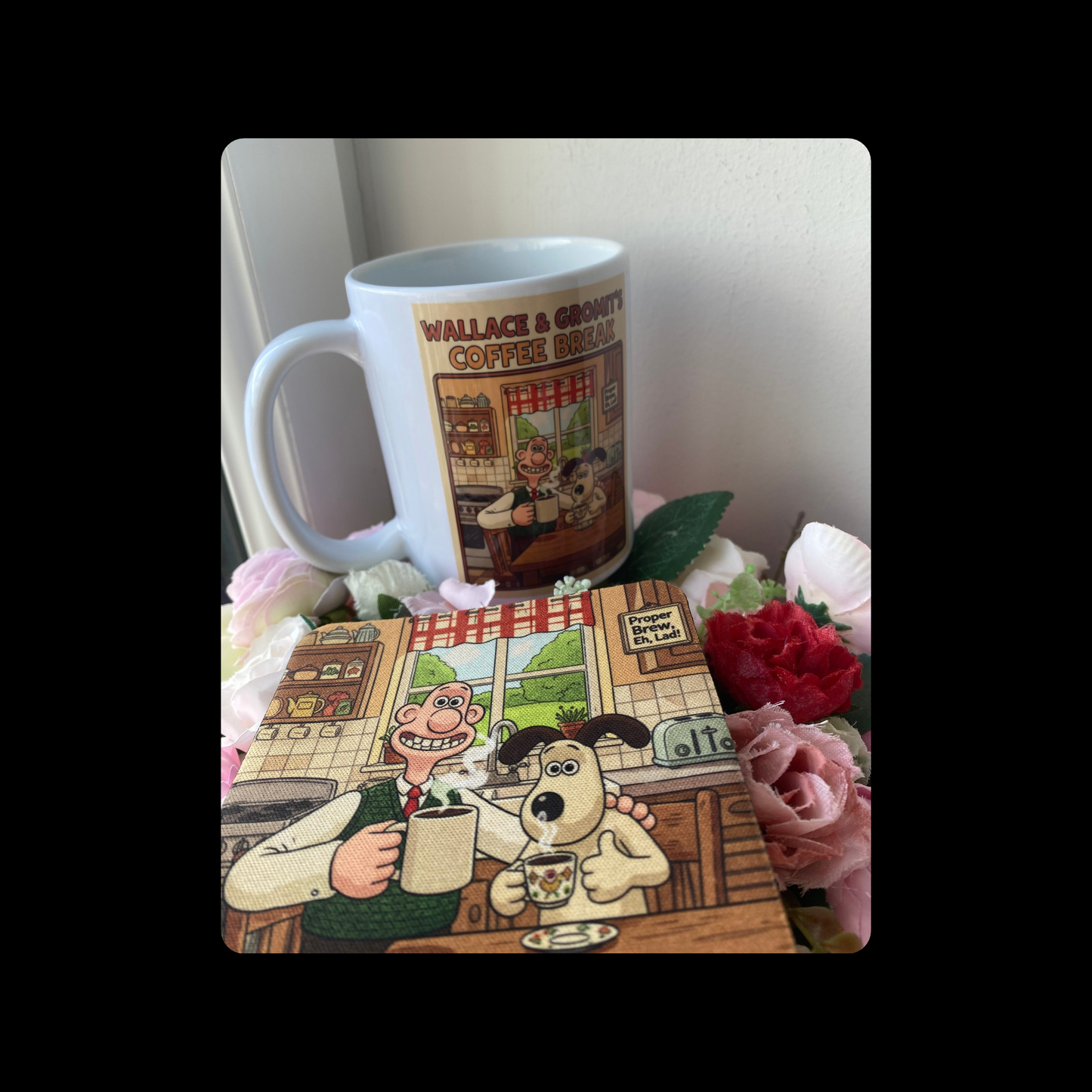 Wallace & Gromit Coffee 11oz (330ml) Ceramic Mug & Coaster