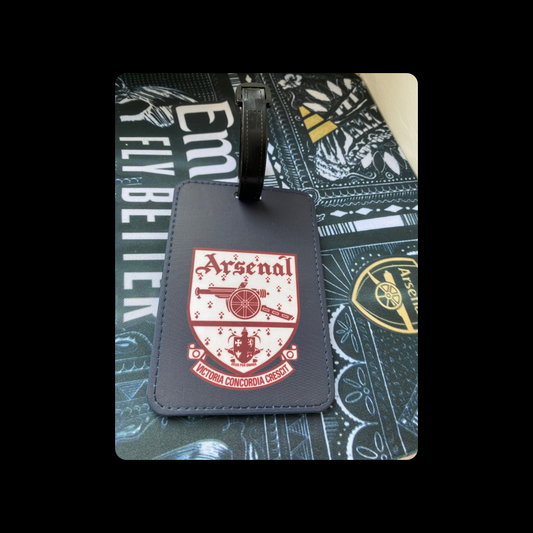 Arsenal 1949-1990 Badge Navy, Burgundy & White PU Material Luggage Tag